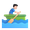 man rowing boat